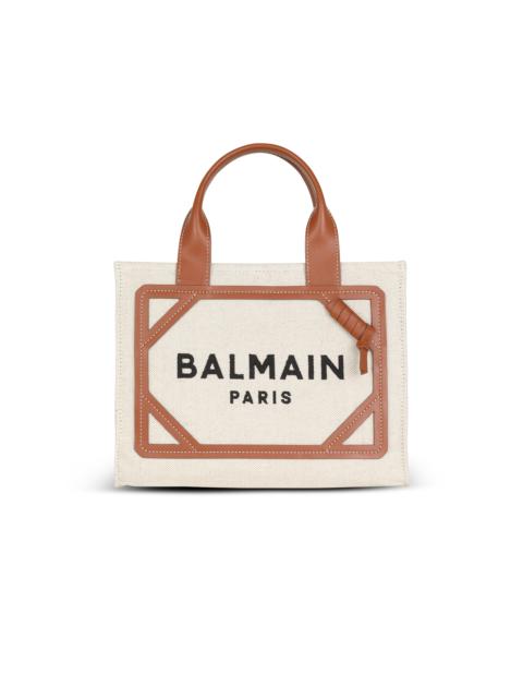 Balmain B-Army small canvas shopping bag with leather inserts