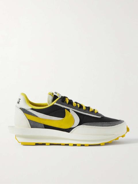 Nike + Sacai + Undercover LD Waffle Mesh, Leather and Suede Sneakers