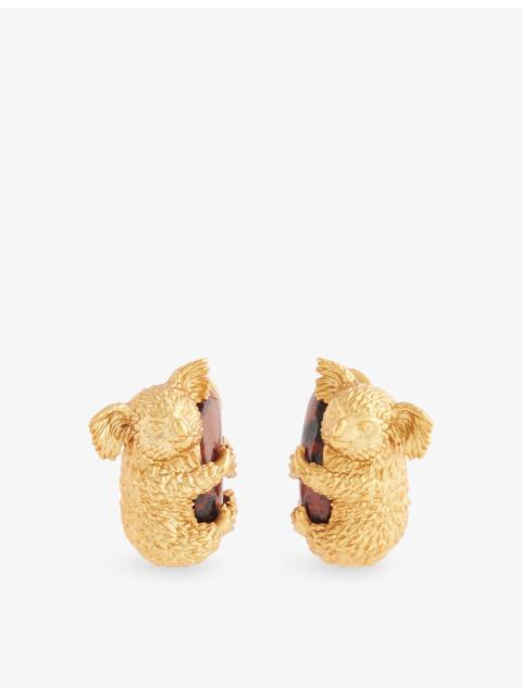 Zimmermann Mira Koala 16ct Gold-Plated Brass Hoop Earrings