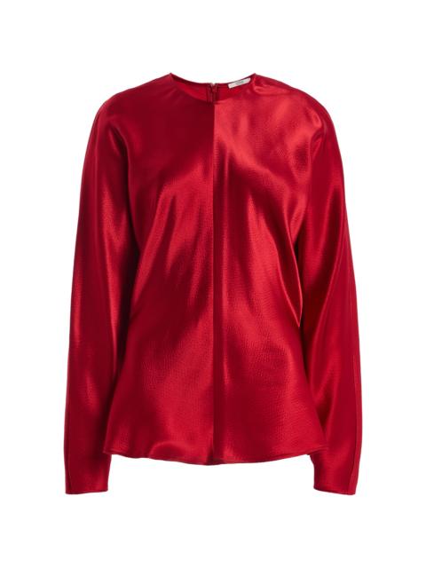 FFORME Sylvie Dolman-Sleeve Draped Satin Top