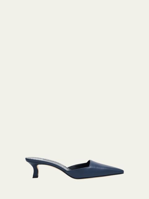 Manolo Blahnik Moiramu Leather Mules