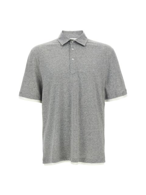 mélange-effect polo shirt