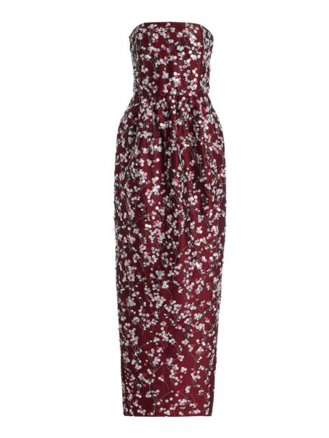 Exclusive Holiday Beaded Gown red
