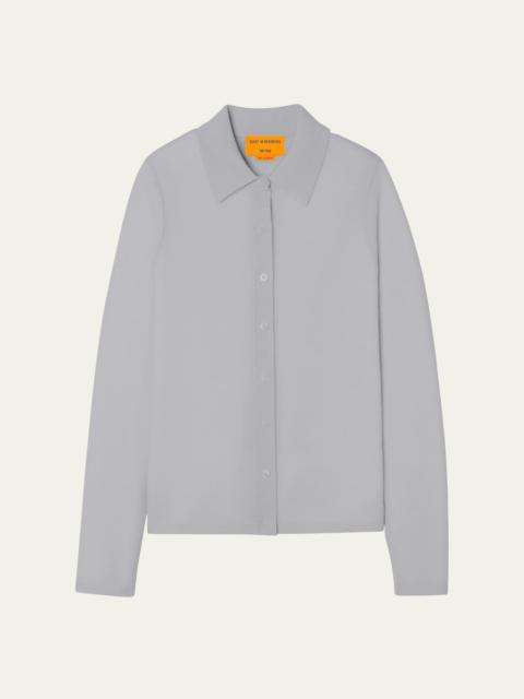 Elle Cashmere Button-Front Shirt