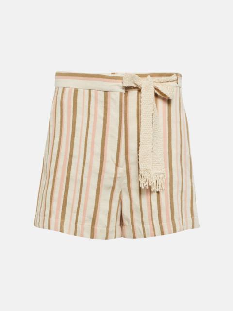 Loro Piana Striped linen and cotton blend shorts
