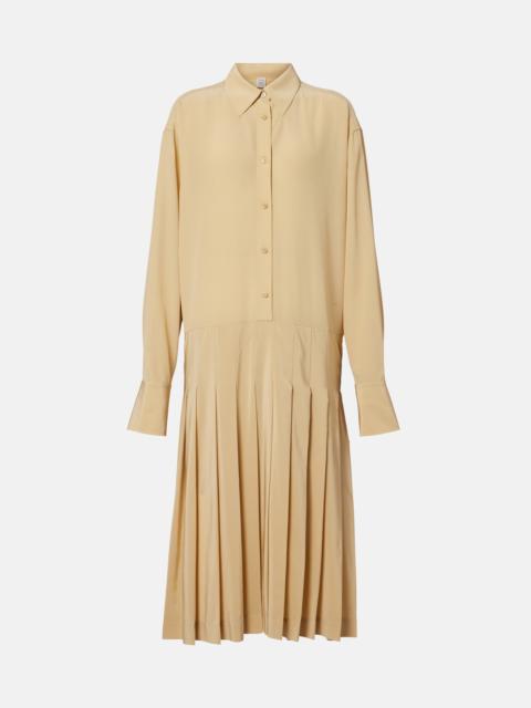 TOTEME Pleated silk shirt dress