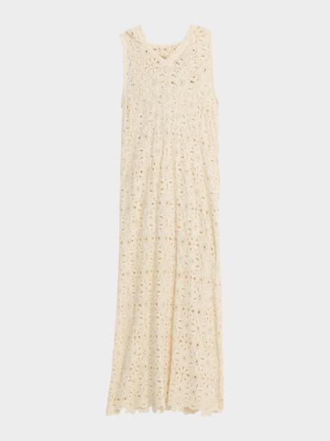 JBQ Lainey Hooded Crochet Maxi Dress