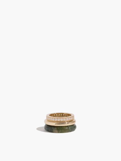 By Pariah Kalahari Ring Stack in Moss Agate
