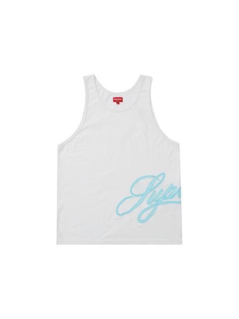 Supreme Supreme Mesh Script Tank Top White