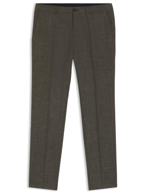 BOSS SLIM-FIT PANTS IN VIRGIN WOOL AND LINEN