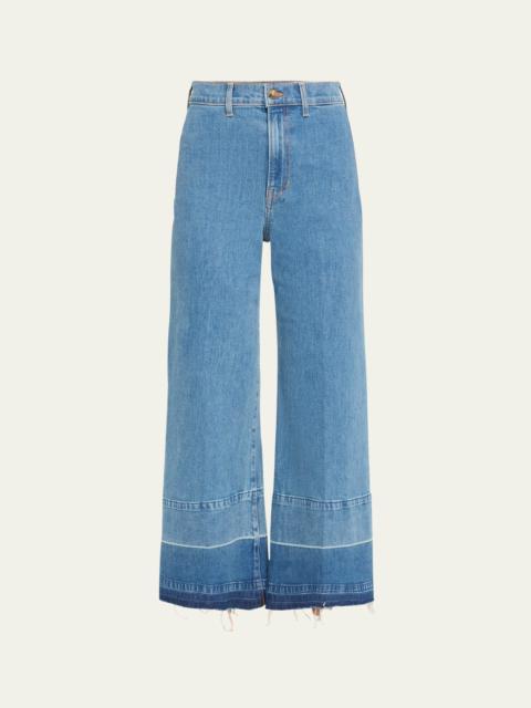 VERONICA BEARD Grant Wide-Leg Crop Jeans with Deep Released Hem