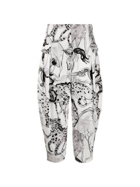 Stella McCartney Rosalinda horse-print tapered trousers