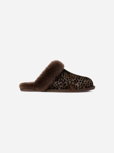 UGG ® Women's Scuffette Caspian Sheepskin/Cow Hair Slippers in Burnt Cedar