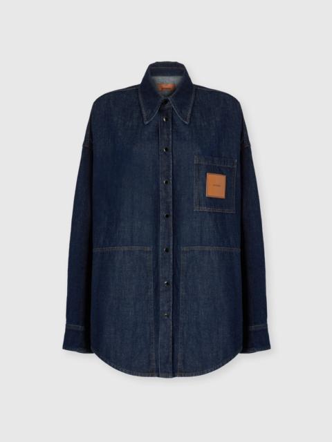 Missoni Cotton Denim Overshirt with Logo Patch