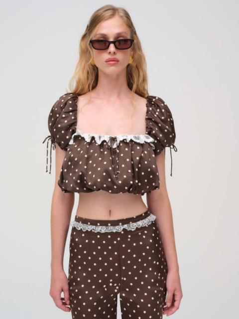 For Love & Lemons Chocolate Dot Top