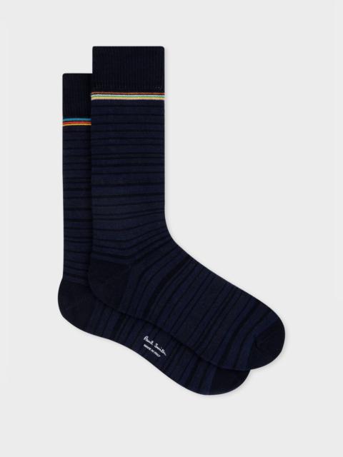 Paul Smith Navy 'Shadow Stripe' Socks
