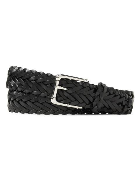 Ralph Lauren Men's Braided Vachetta Leather Belt - Black