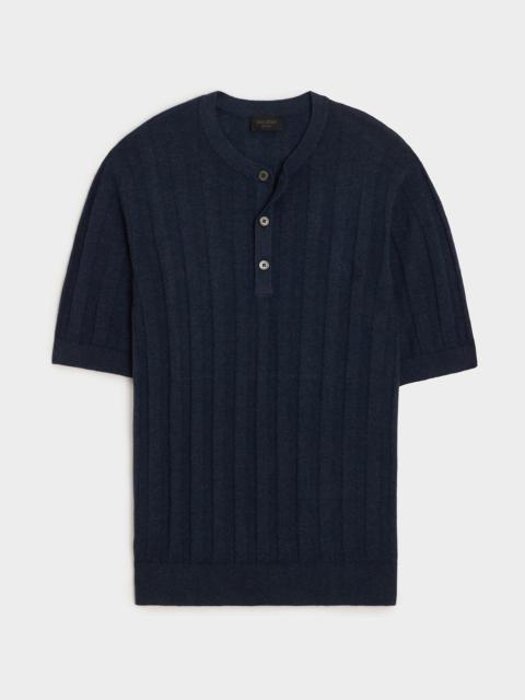 TODD SNYDER Ribbed Linen-Cotton Henley Sweater
