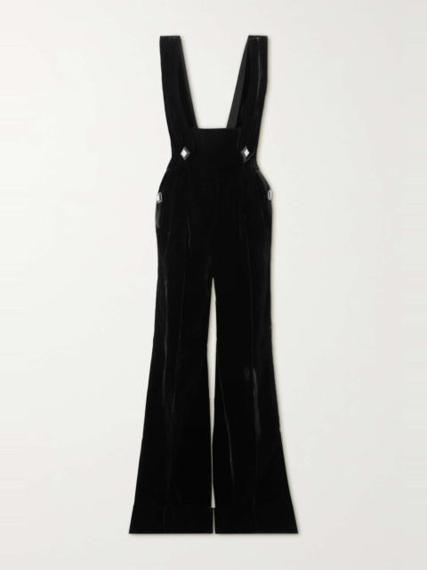 GUCCI Dark Sensuality open-back embellished velvet jumpsuit
