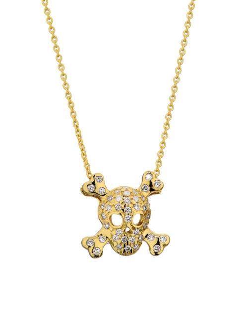 ROBERTO COIN Women's Tiny Treasures Diamond & 18K White Gold Skull Pendant Necklace - Yellow Gold