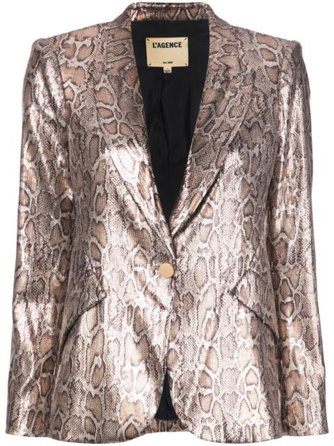 L'AGENCE sequin leopard print blazer