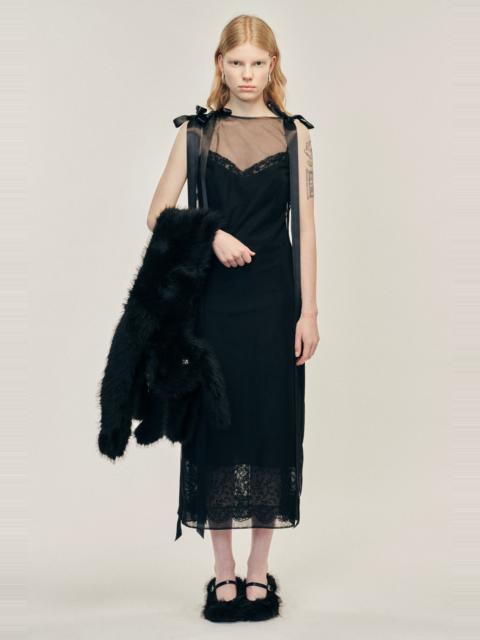 Simone Rocha Sheer Bow Ribbon Tail Dress