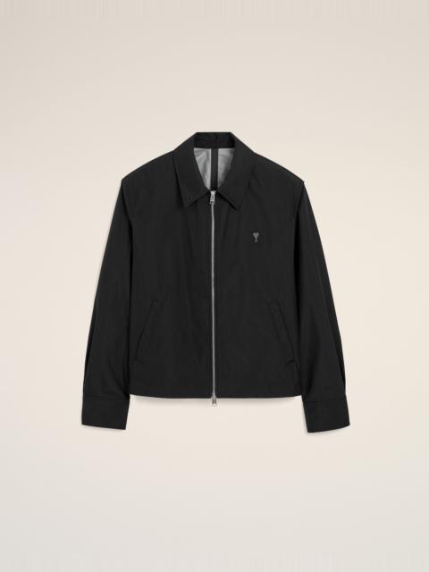 AMI Paris BLACK NYLON JACKET WITH AMI DE COEUR