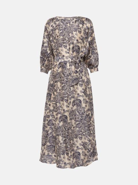 Loro Piana Printed silk midi dress