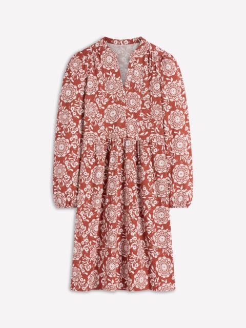BODEN Amy Short Jersey Dress-Brown, Decorative Blossom