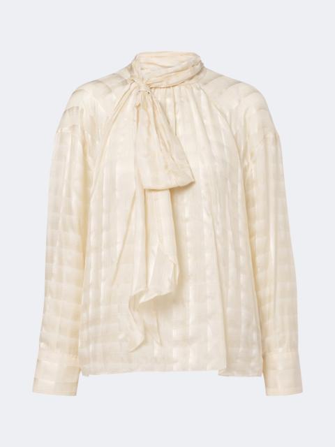DOROTHEE SCHUMACHER Airy Check tie-neck cotton and silk blouse