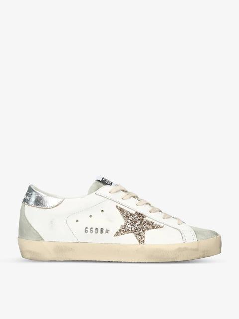 Superstar 10417 star-applique low-top leather trainers