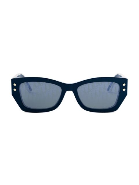 Dior Women's DiorPacific S2U 53MM Butterfly Sunglasses - Shiny Blue Smoke