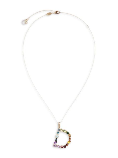Dolce & Gabbana Women's Rainbow Alphabet 18K Gold & Gemstone Initial Pendant Necklace - D