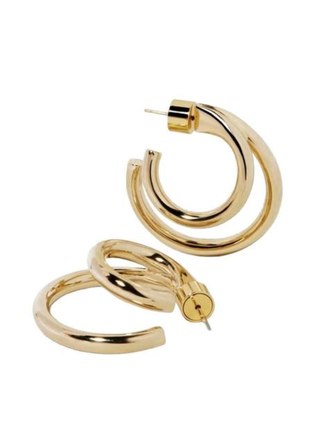 JENNIFER FISHER Double Lilly Mini Hoop Earrings - Yellow Gold - 1in