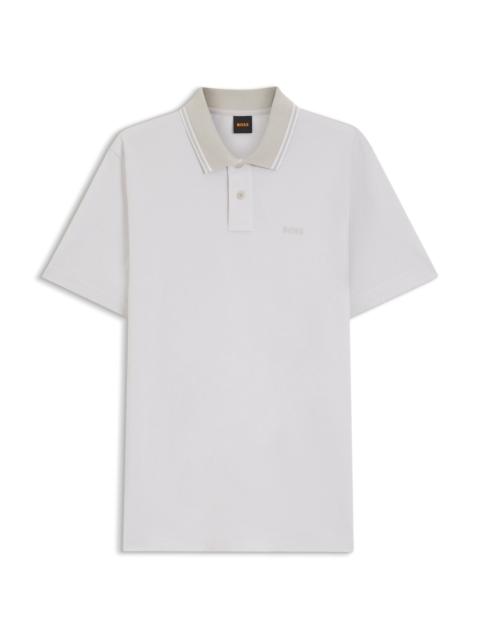 BOSS LOGO-PRINT POLO SHIRT IN COTTON PIQUÉ