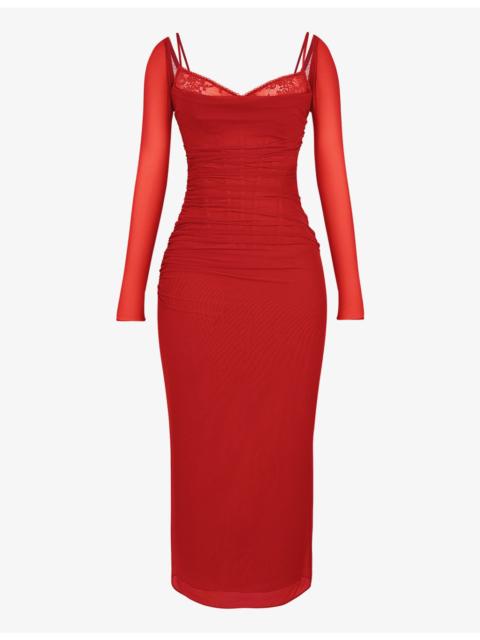 House of CB Katarina corseted stretch-woven maxi dress