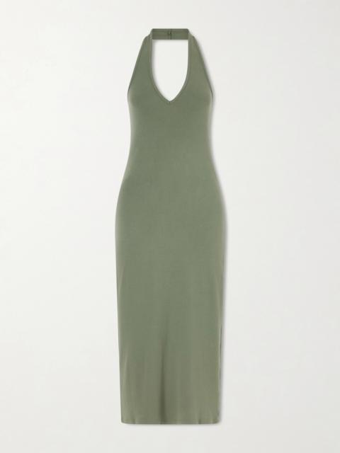 NILI LOTAN Stevie Halter-neck Cotton-jersey Midi Dress
