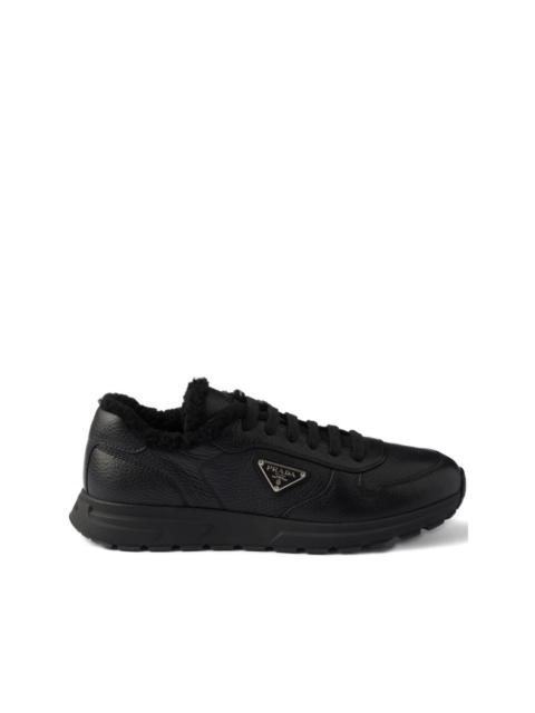 Prada Prax shearling-lining logo leather sneakers