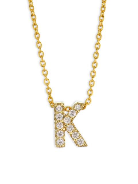 ROBERTO COIN Women's Tiny Treasures Diamond & 18K Yellow Gold Initial Necklace - Initial K