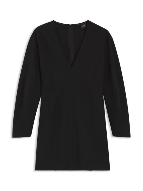 BOSS CUTLINE-DETAIL DRESS WITH V NECK