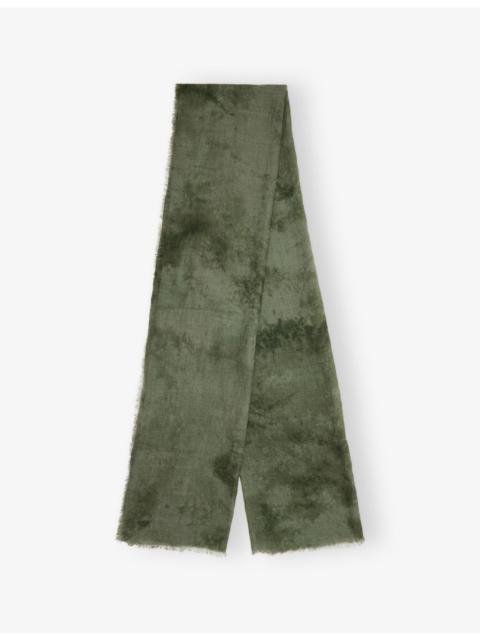 WEEKEND Max Mara Tie-Dye Fringed-Edge Wool Scarf