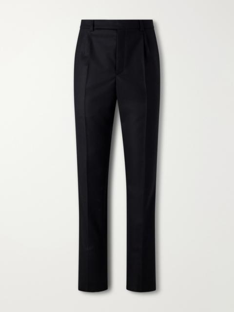 SAINT LAURENT Tapered Brushed Wool Trousers