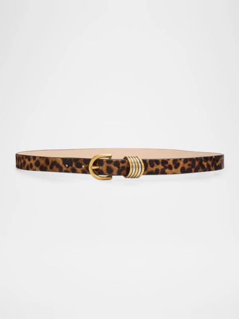 rag & bone Sasha Leopard Calf Hair Belt