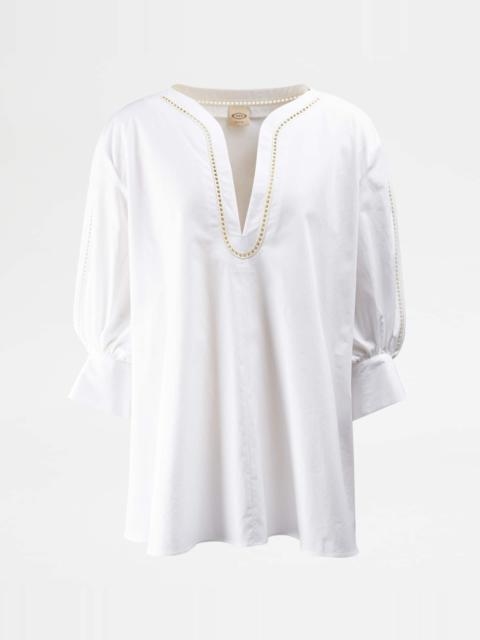 Tod's BLOUSE IN POPLIN - WHITE