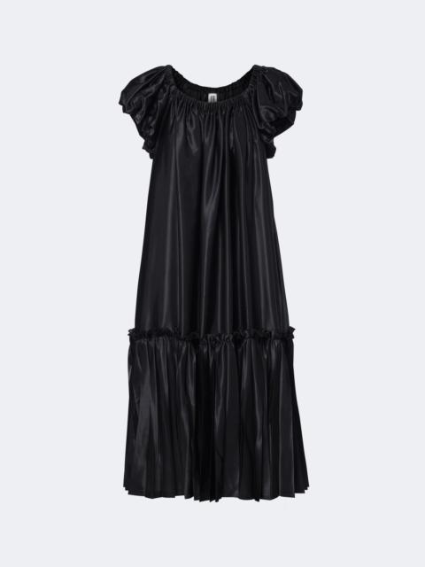 Noir Kei Ninomiya Pleated tiered satin midi dress