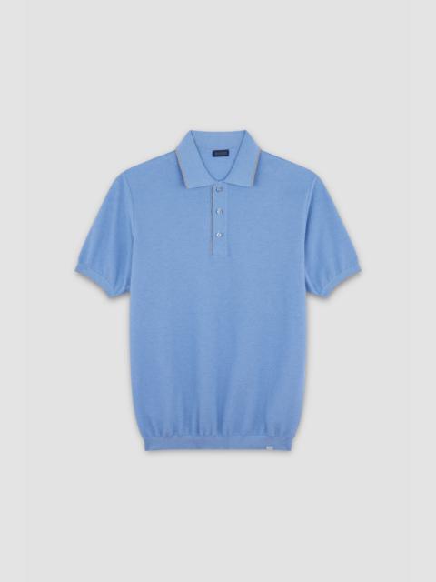 COTTON AND CASHMERE POLO SHIRT WITH CONTRASTING DETAILS