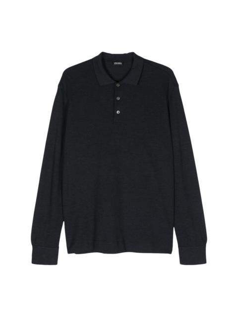 fine-knit polo shirt