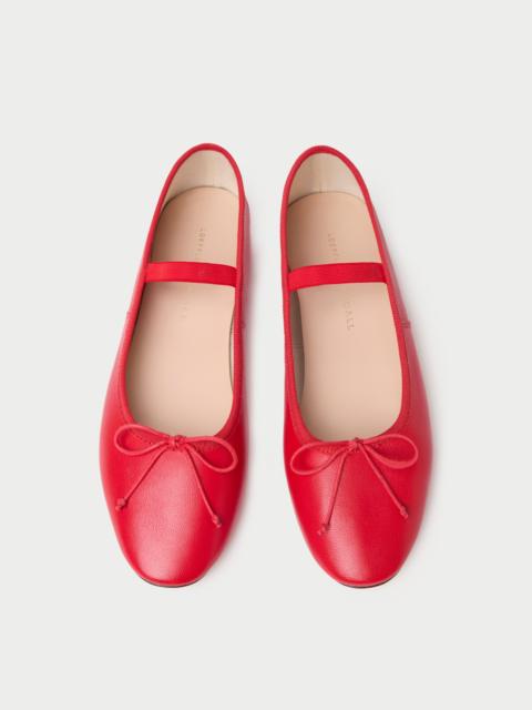 LOEFFLER RANDALL Leonie Red Leather Ballet Flat