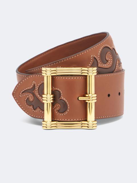 Etro Embroidered leather belt