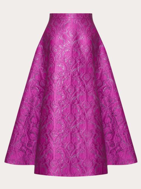 Valentino METAMORPHOS TULIPS BROCADE MIDI SKIRT